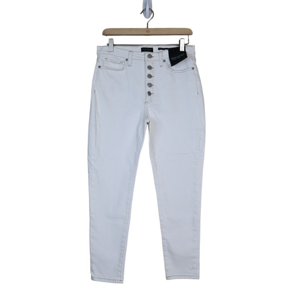 Banana Republic Womens 30 Short High Rise Skinny Button Fly Ankle Jeans NEW